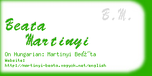 beata martinyi business card